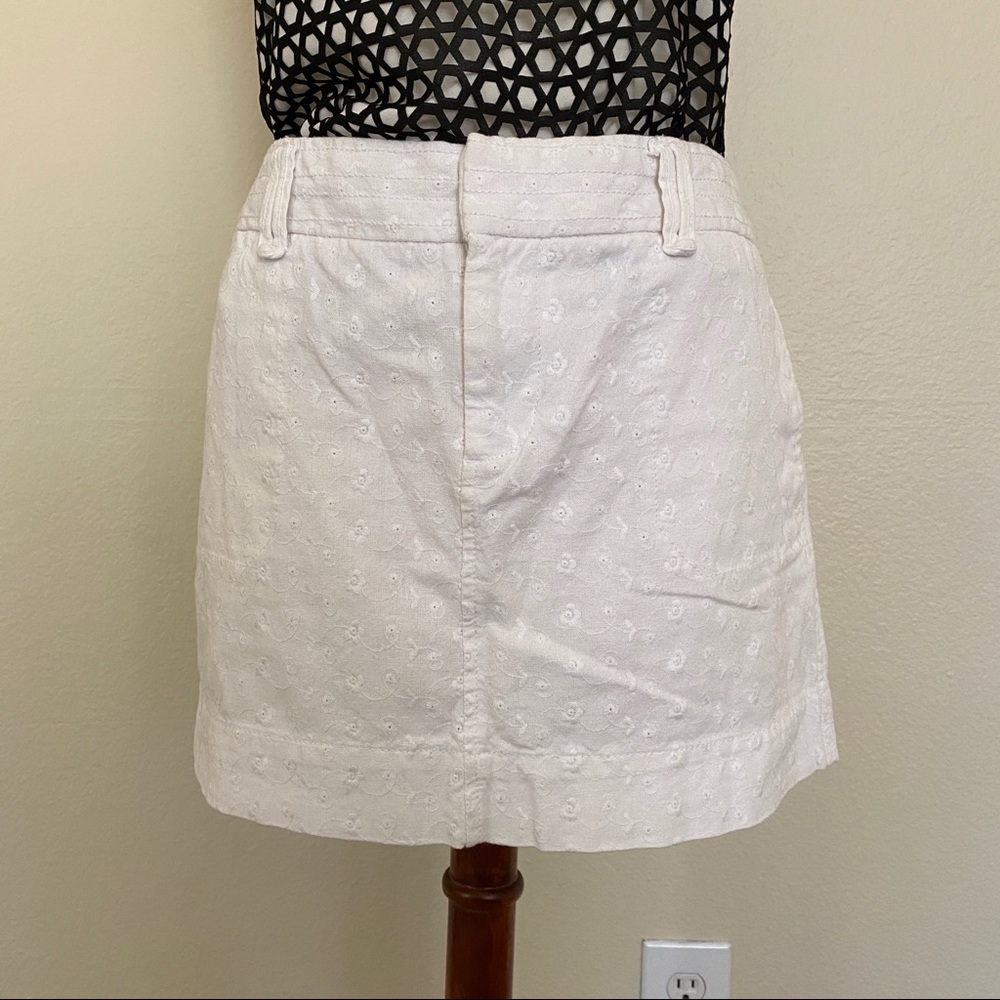 White Eyelet Mini Skirt